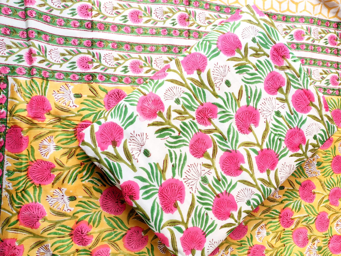 Pink Blossom Matching Bedsheet & Dohar Set