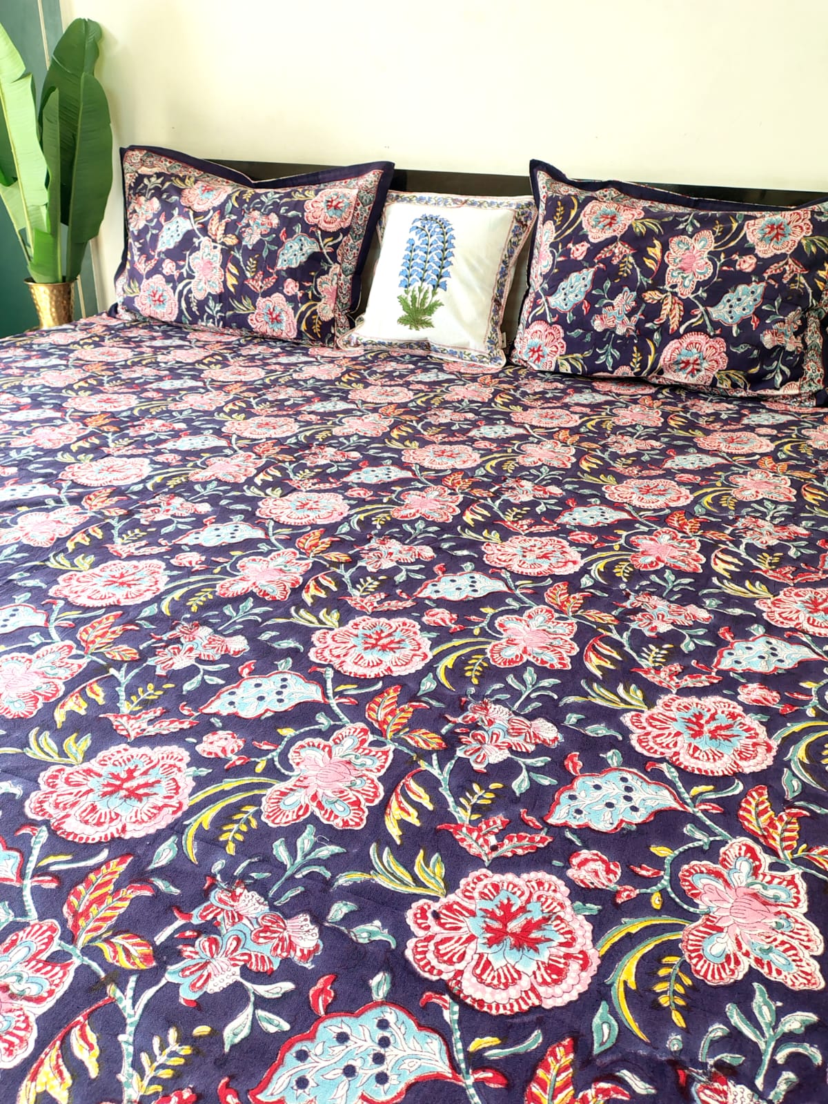 Purple Floral Matching Bedsheet & Dohar Set