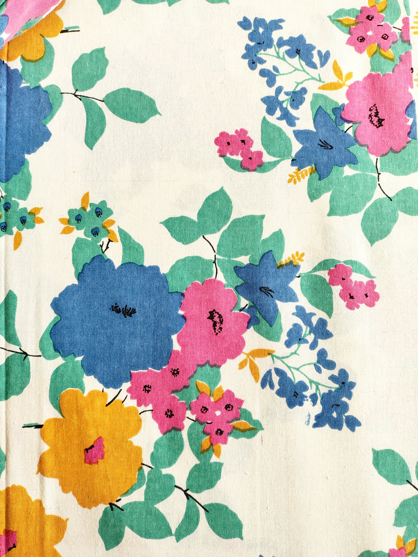 Blue Yellow Floral Traditional Printed Bedsheet with Two Reversible Pillow Covers