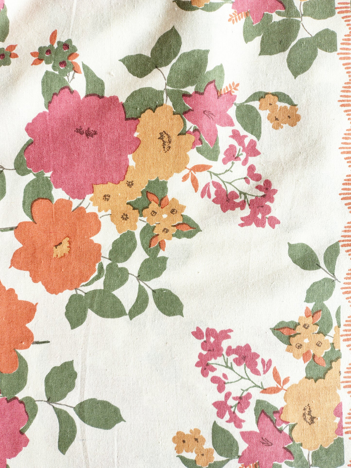 Red Floral Traditional Printed Bedsheet with Two Reversible Pillow Covers