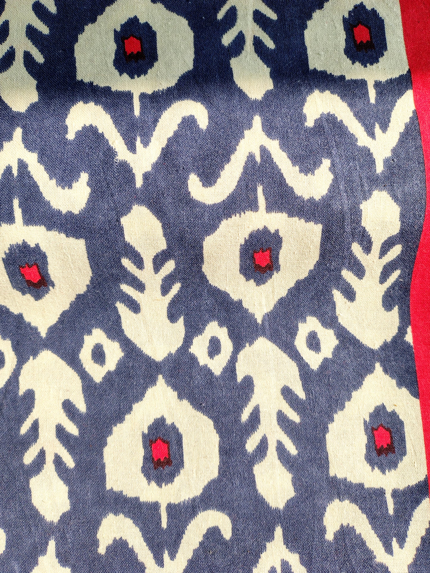 Blue Ikkat Traditional Printed Bedsheet with Two Reversible Pillow Covers