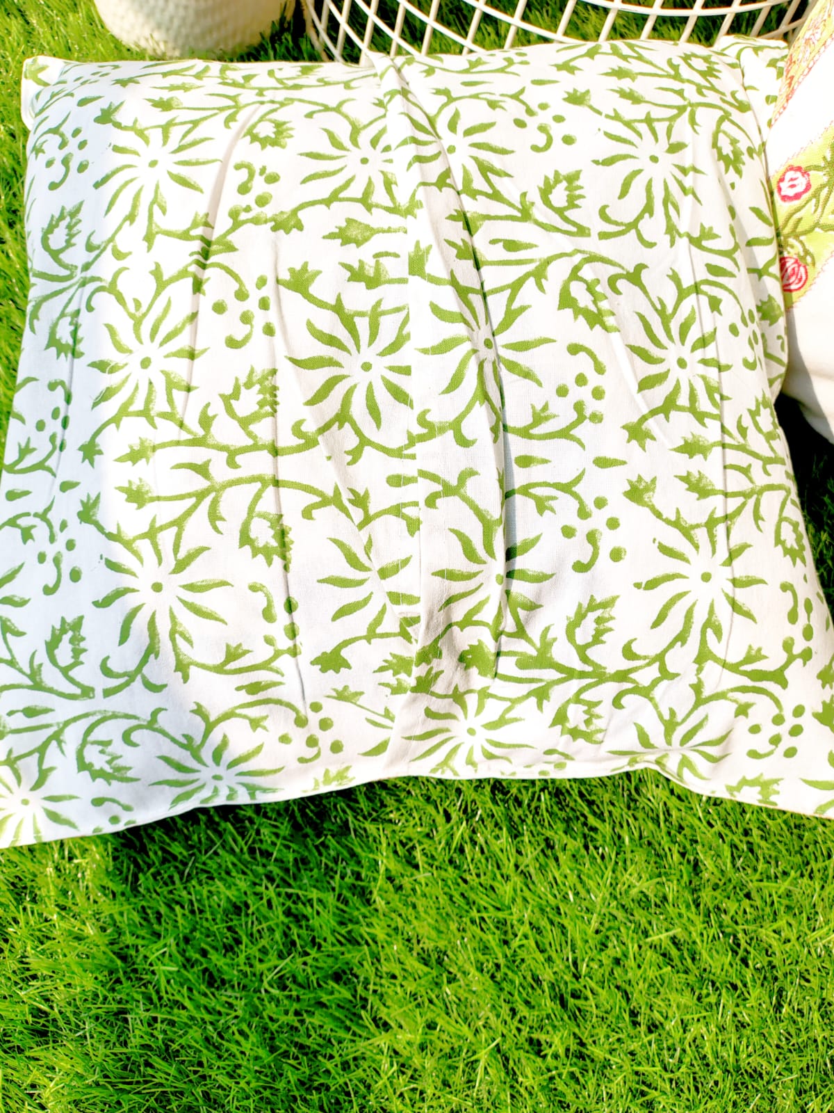 Set of 2 Hand Block Cushion Covers