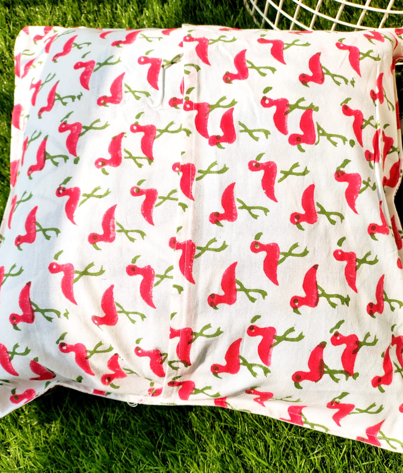 Set of 2 Hand Block Cushion Covers