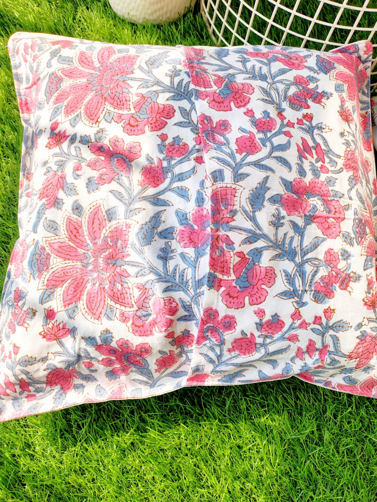 Set of 2 Hand Block Cushion Covers