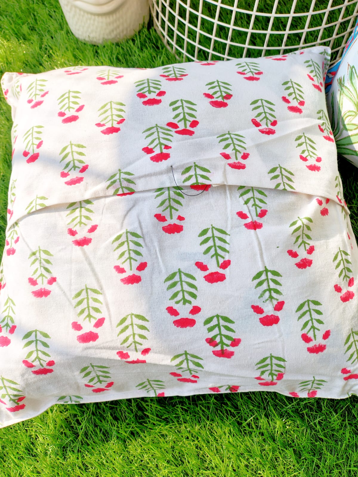 Set of 2 Hand Block Cushion Covers