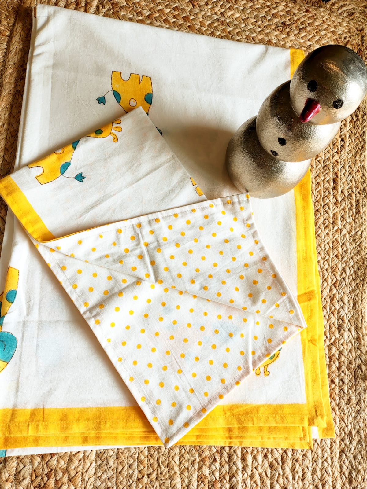 Giraffe Print Kids Hand Block Bedsheet