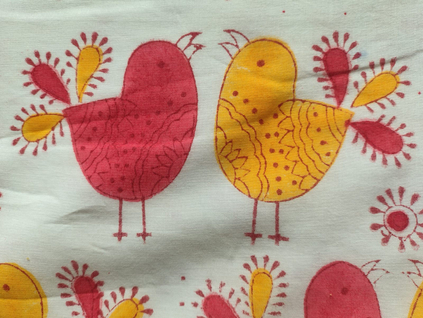 Bird Print Kids Hand Block Reversible Dohar