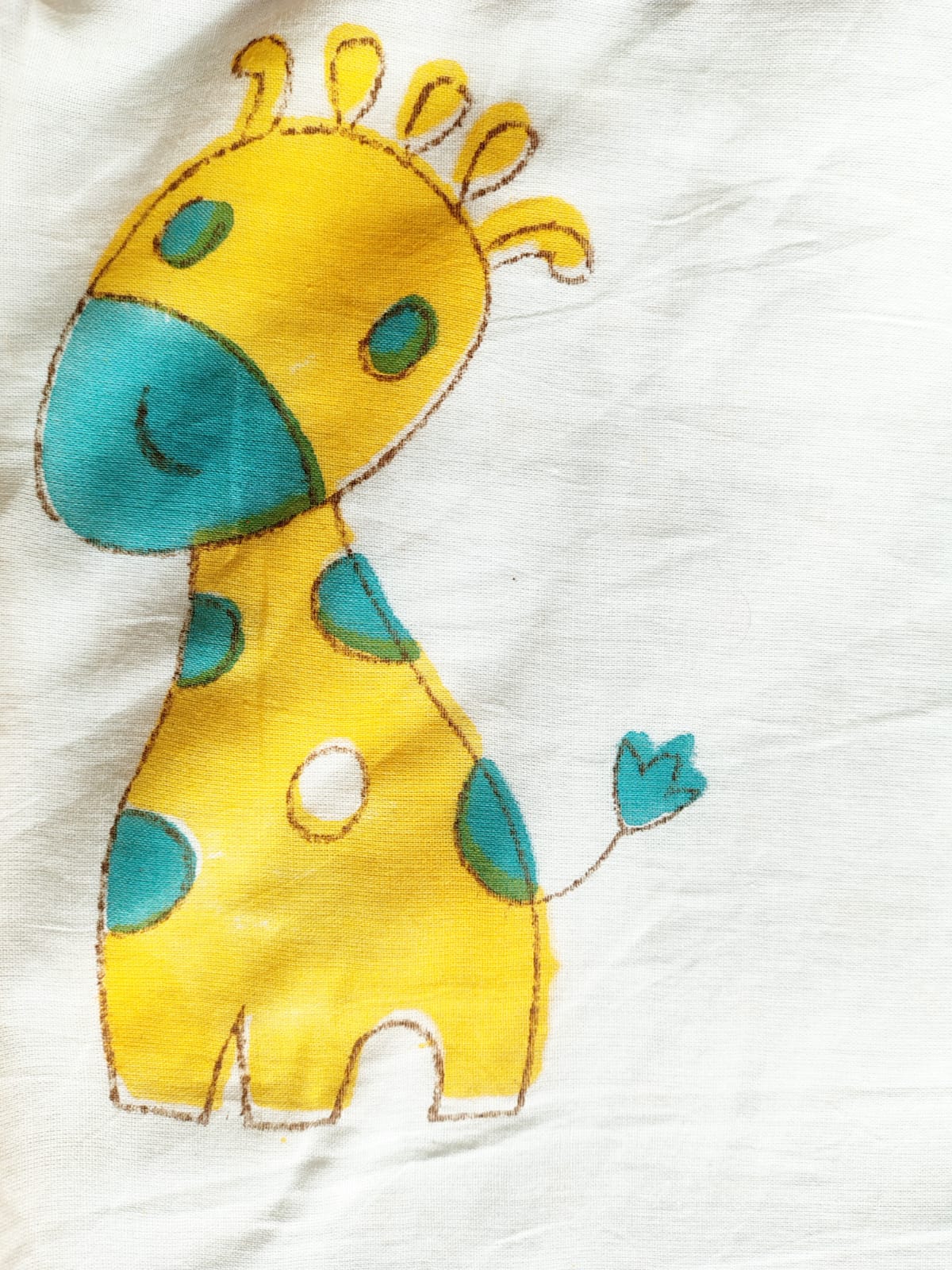 Giraffe Print Kids Hand Block Reversible Dohar