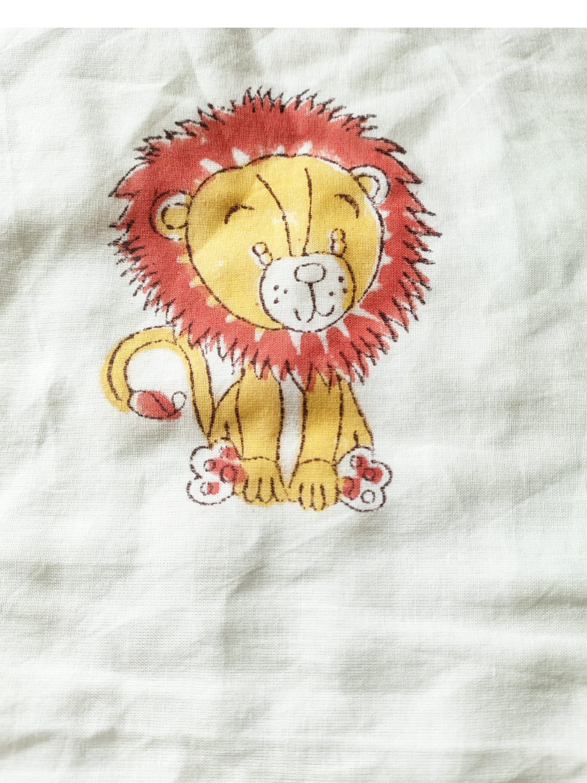 Lion Print Kids Hand Block Reversible Dohar