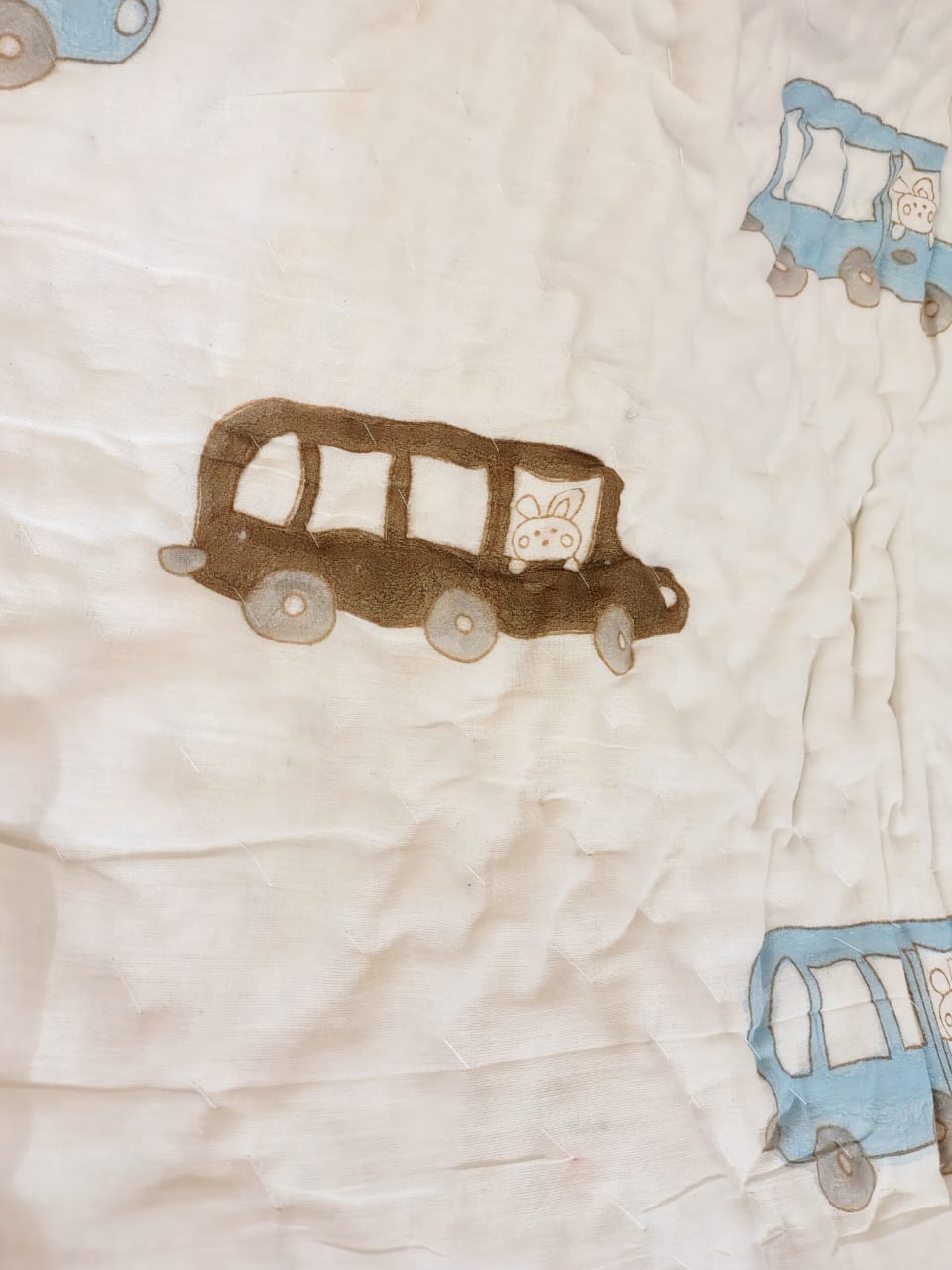 Car Print Kids Hand Block Reversible Quilt