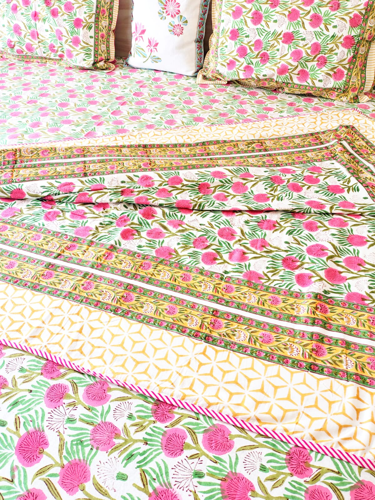 Pink Blossom Matching Bedsheet & Dohar Set