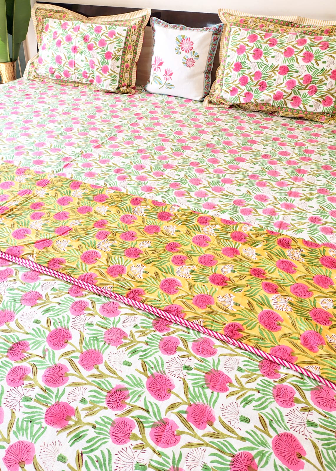 Pink Blossom Matching Bedsheet & Dohar Set