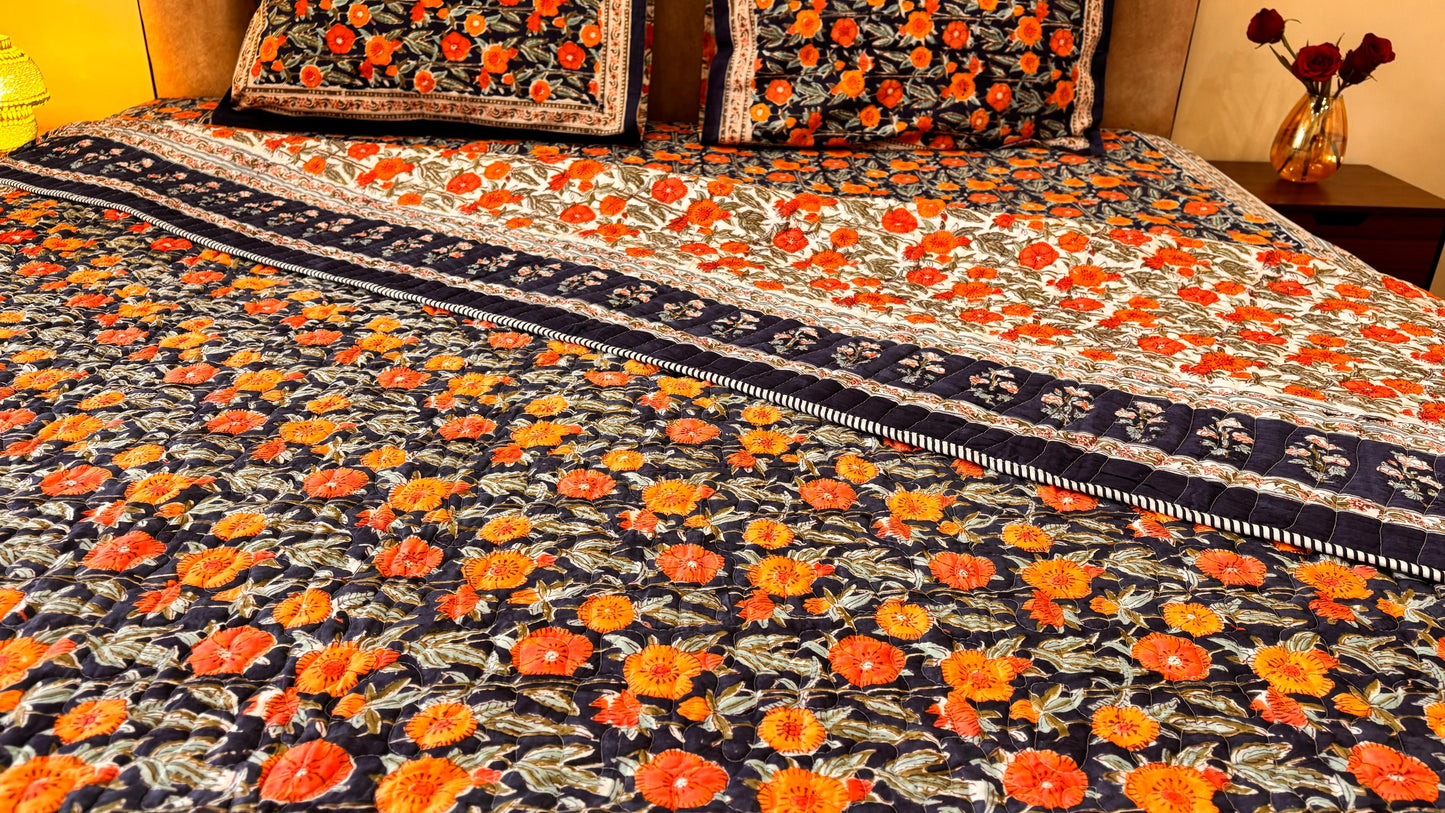 Orange Marie Matching Bedsheet & Dohar Set