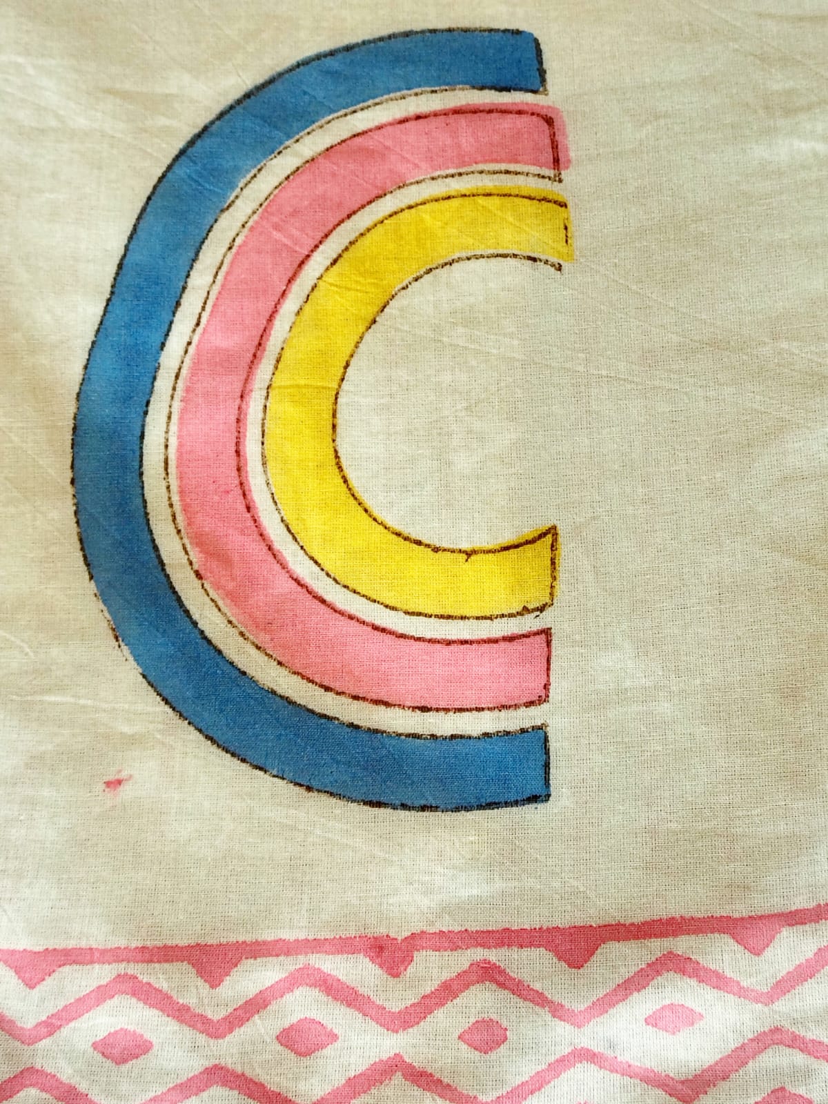 Rainbow Print Kids Hand Block Reversible Dohar