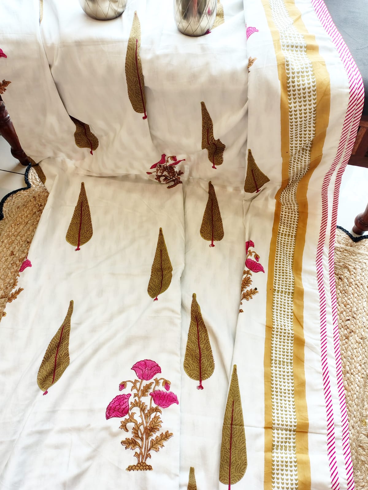 Gulabo Hand Block Reversible Dohar