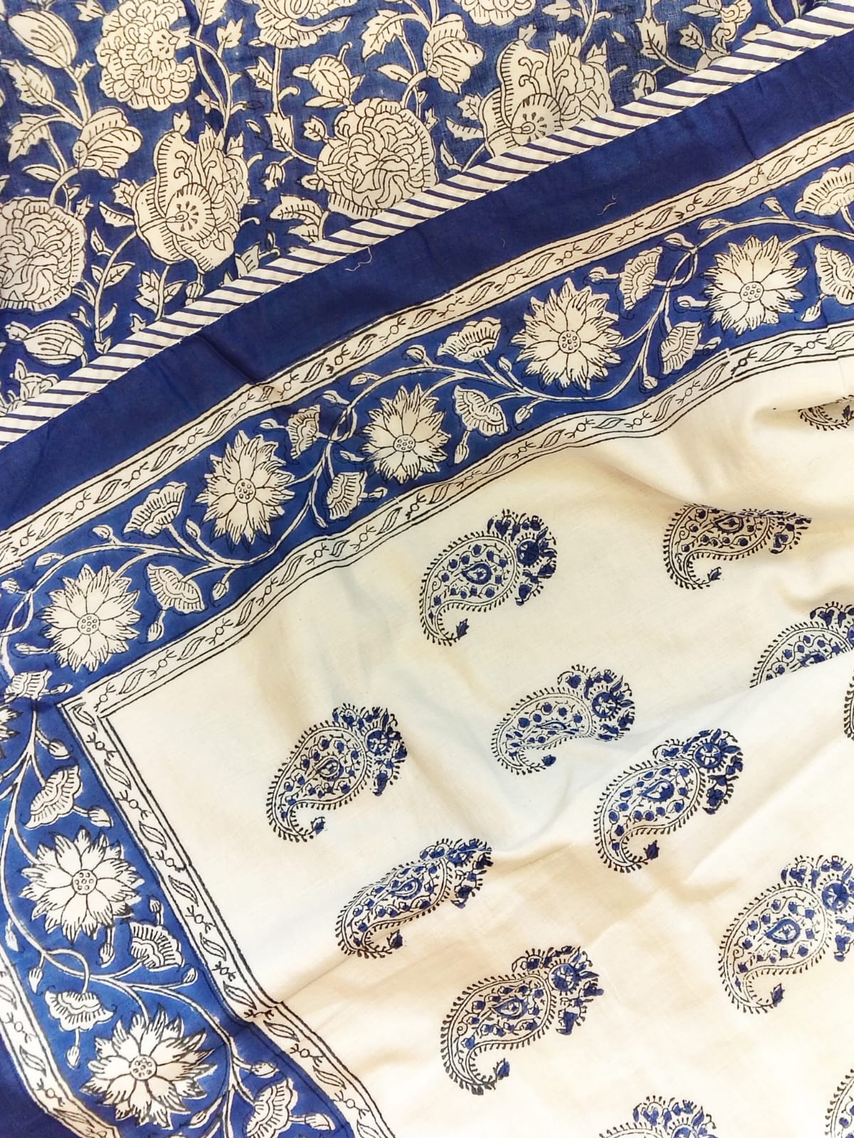 Neel Kamal Hand Block Reversible Dohar