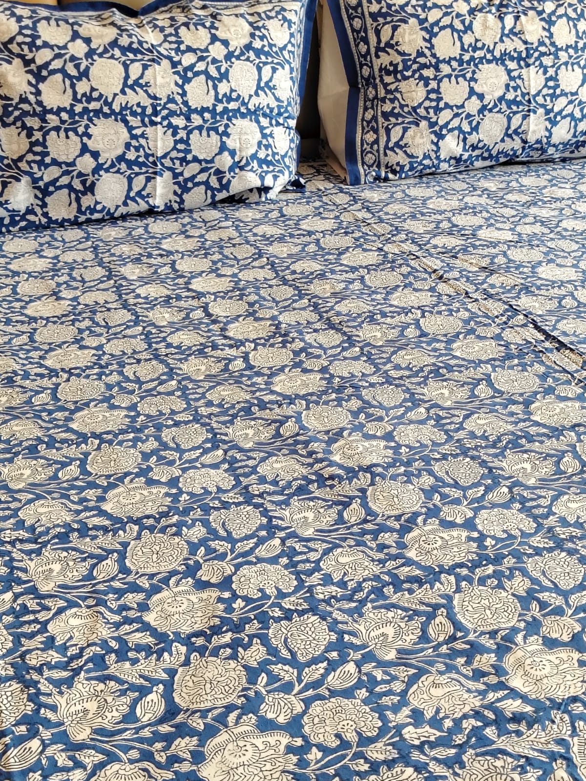 Neel kamal Block Print Bedsheet and Bedcover Combo - 6 Piece Combo