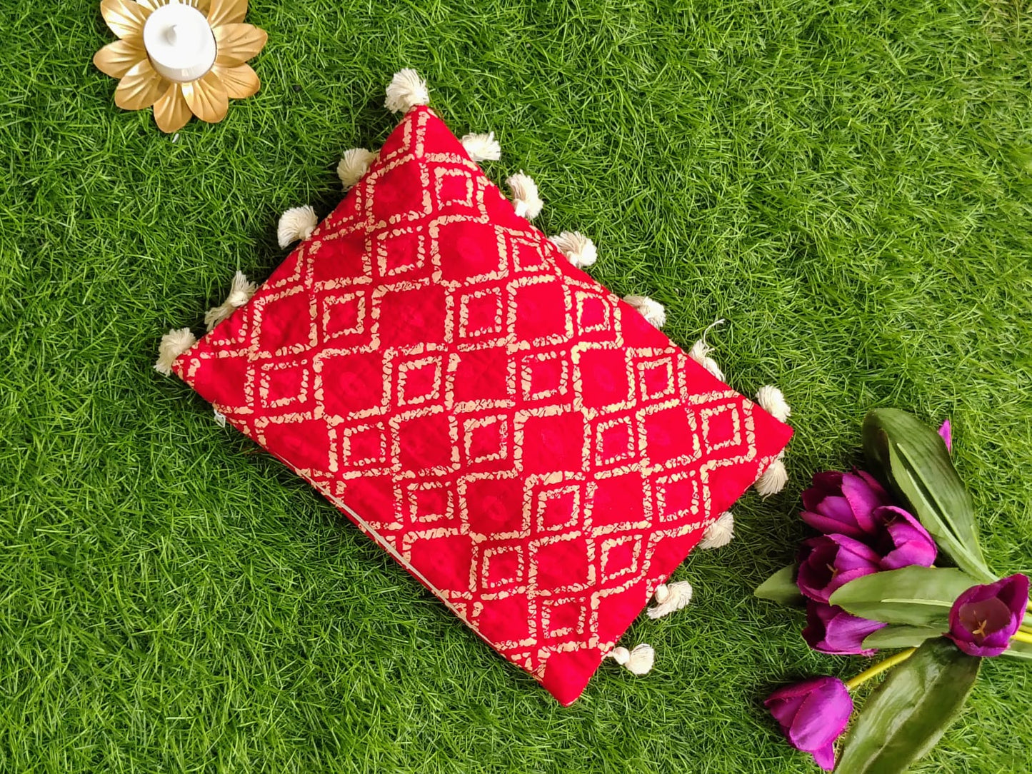 Hand Block Printed Flat Pouches with Zip - Bichhavans