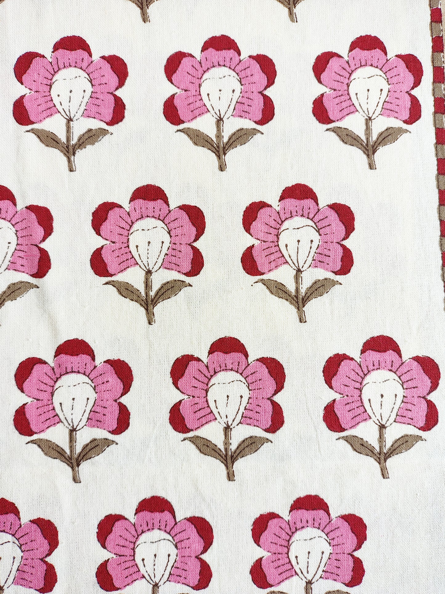 Pink Gold Traditional Printed Bedsheet with Two Reversible Pillow Covers
