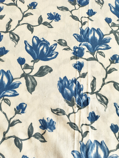Blue Roses Traditional Printed Bedsheet with Two Reversible Pillow Covers