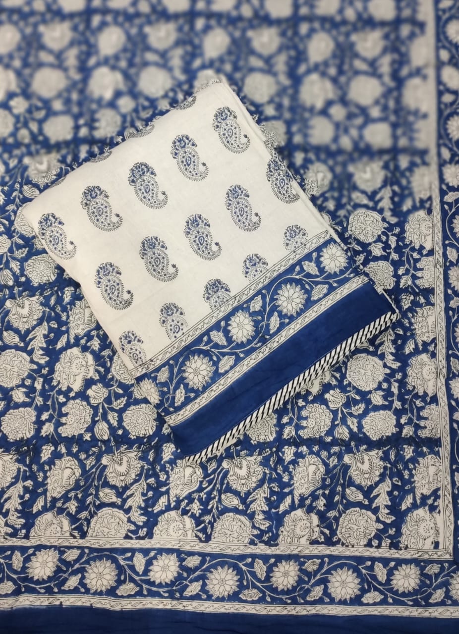 Neel Kamal Matching Bedsheet & Dohar Set