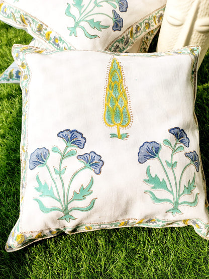 Set of 2 Hand Block Cushion Covers