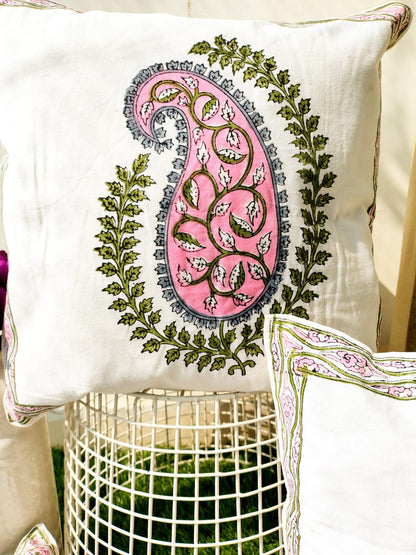 Set of 2 Hand Block Cushion Covers