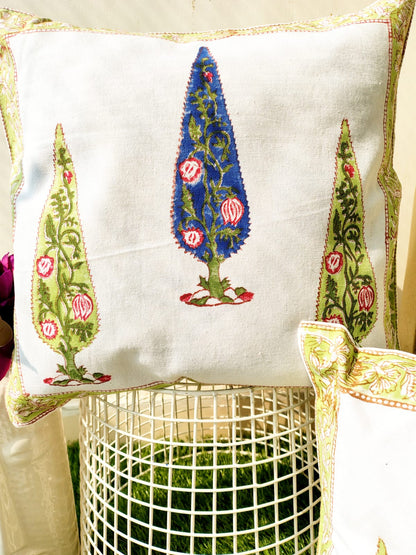Set of 2 Hand Block Cushion Covers