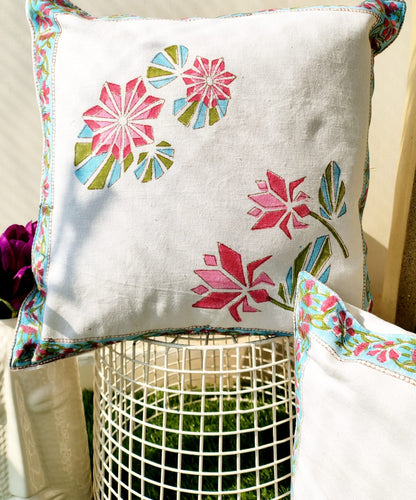 Set of 2 Hand Block Cushion Covers