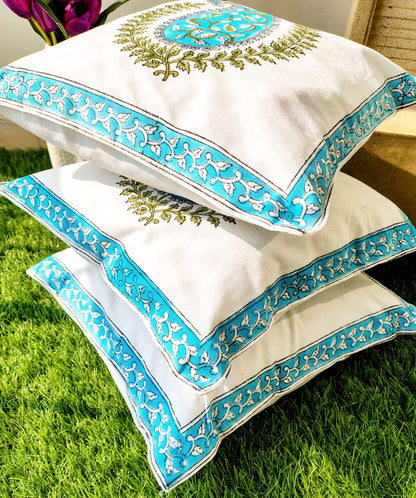 Set of 2 Hand Block Cushion Covers