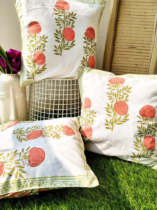 Set of 2 Hand Block Cushion Covers