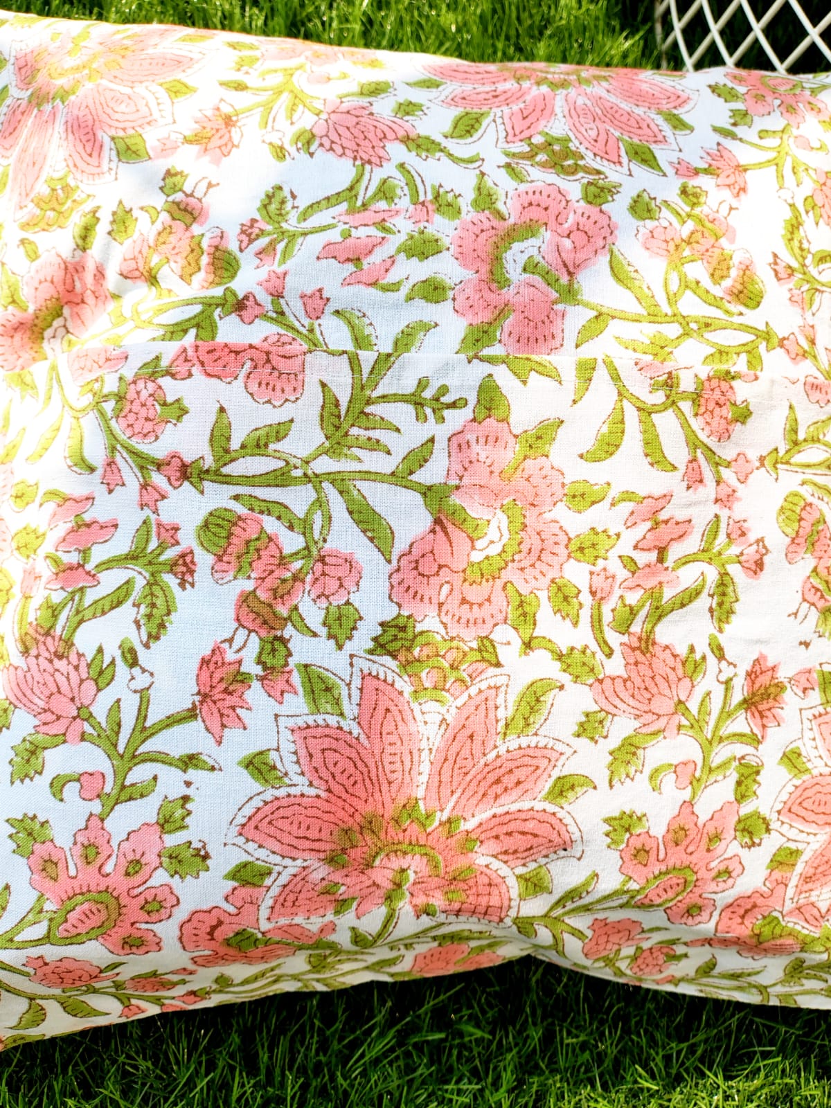 Set of 2 Hand Block Cushion Covers