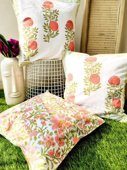 Set of 2 Hand Block Cushion Covers