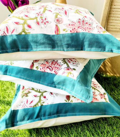 Set of 2 Hand Block Cushion Covers