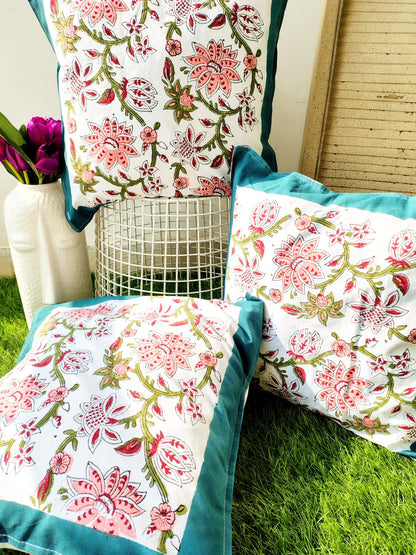 Set of 2 Hand Block Cushion Covers