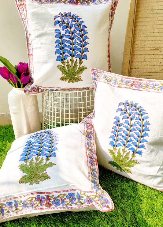Set of 2 Hand Block Cushion Covers