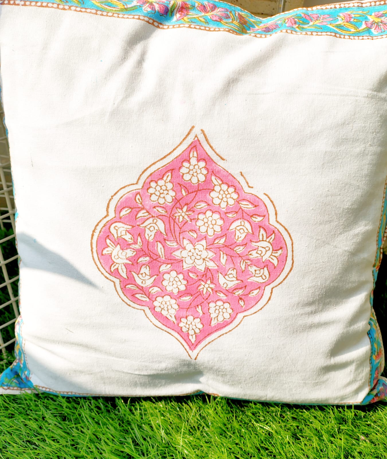 Set of 2 Hand Block Cushion Covers