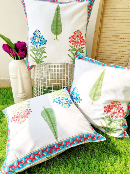 Set of 2 Hand Block Cushion Covers