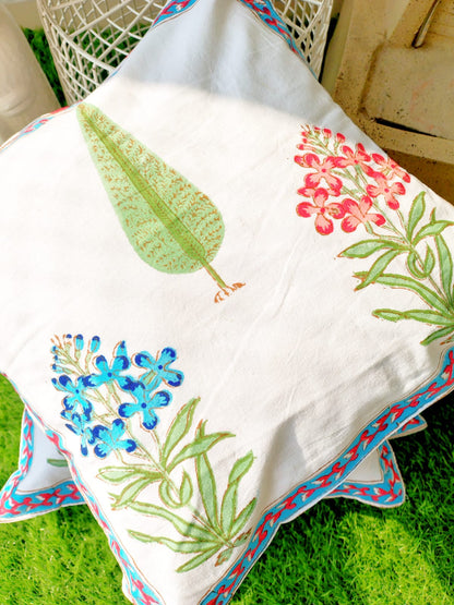 Set of 2 Hand Block Cushion Covers