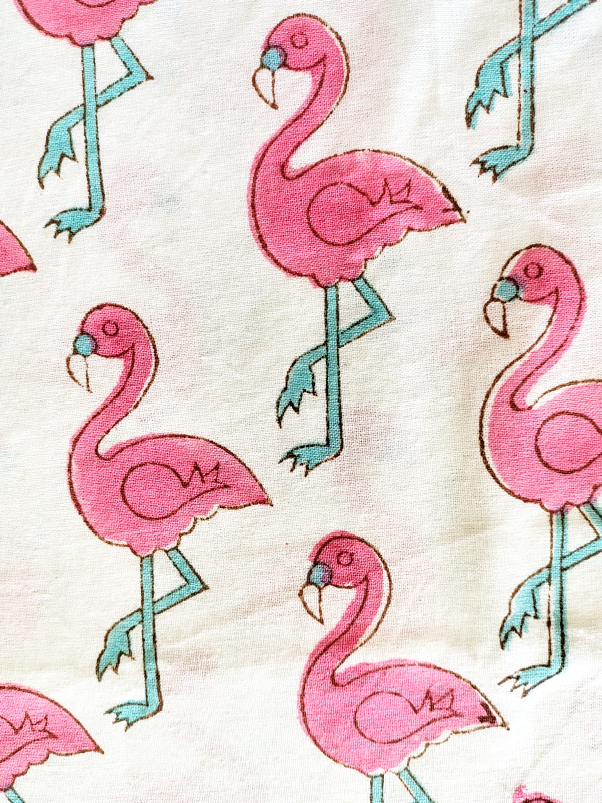Flamingo Print Kids Hand Block Bedsheet