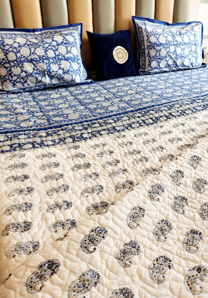 Neel kamal Block Print Bedsheet and Bedcover Combo - 6 Piece Combo