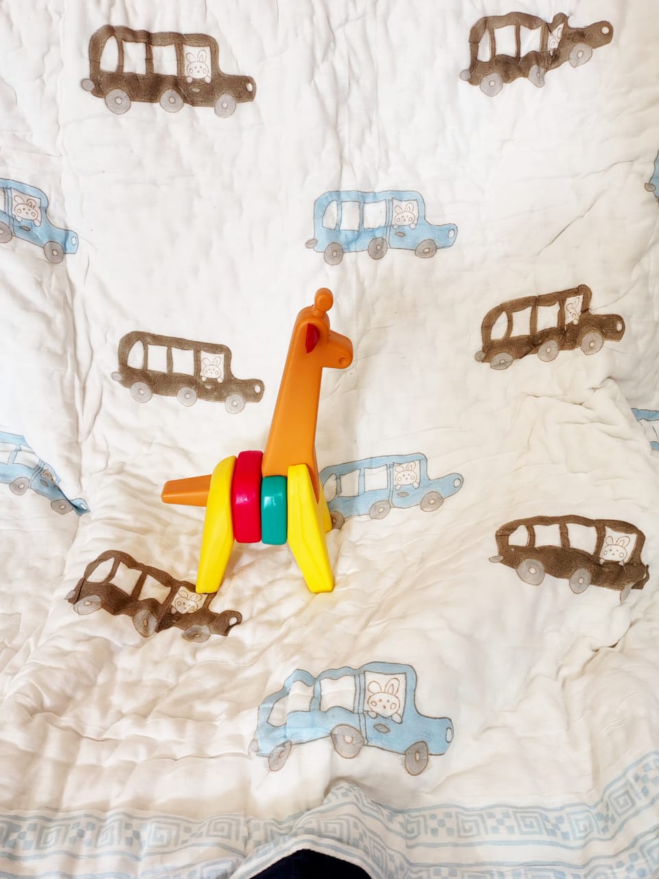 Car Print Kids Hand Block Reversible Quilt