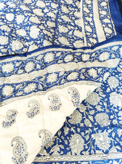 Neel Kamal Block Print Bedsheet & Quilt Set