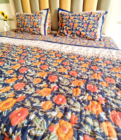 Orange Marie Quilted Bedcover
