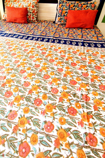 Orange Marie Quilted Bedcover