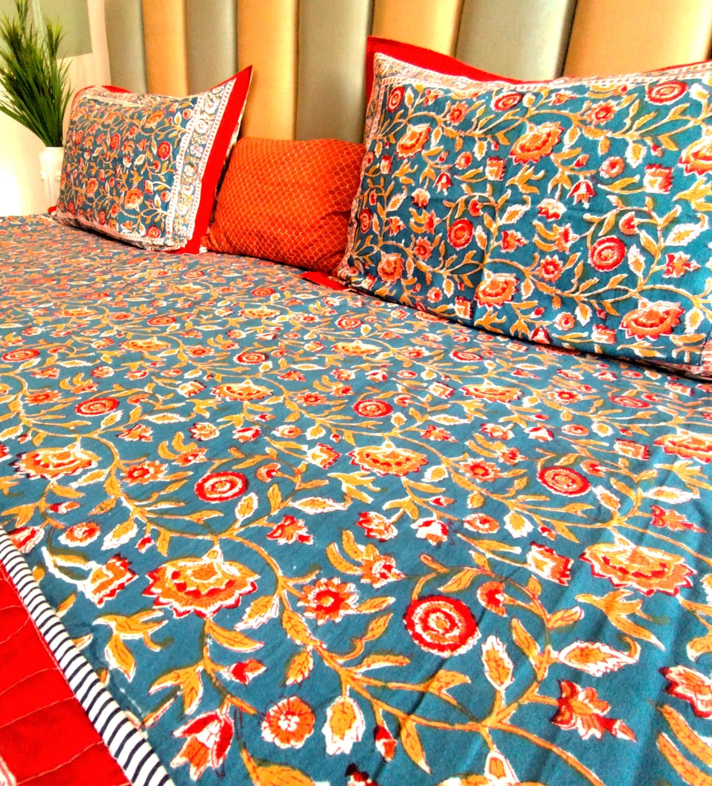 Blue Berry Quilted Bedcover
