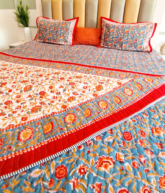 Blue Berry Quilted Bedcover