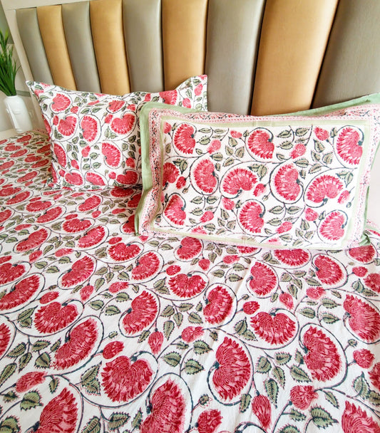 Green Kamal Matching Bedsheet & Dohar Set