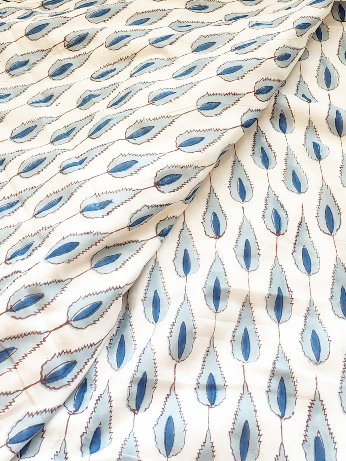 Begum Blue Pine Hand Block Reversible Dohar