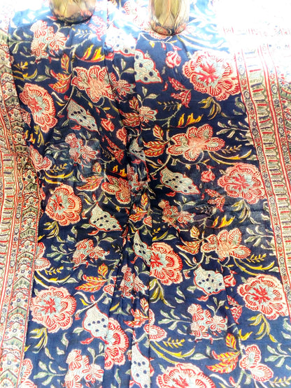Purple Floral Hand Block Reversible Dohar
